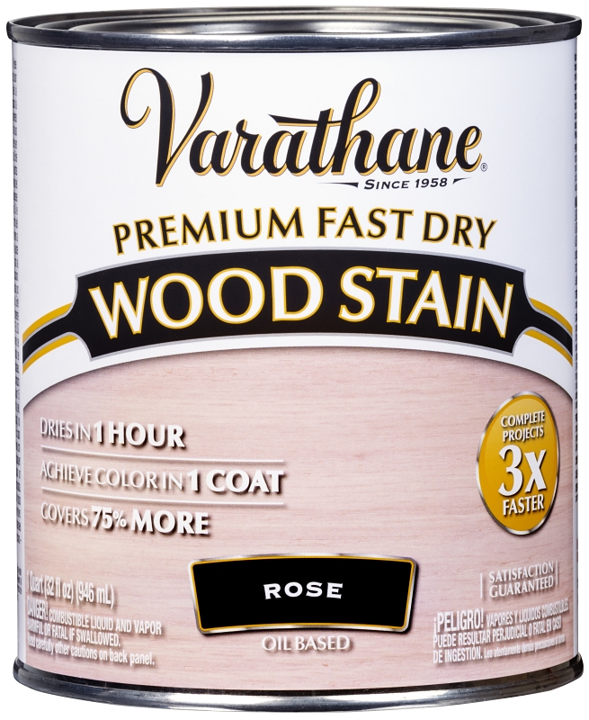 Fast Dry Interior Wood Stain, Oil Base, Rose, 1 Quart