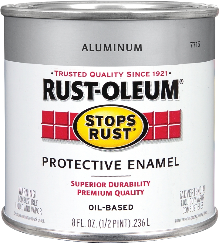 Stops Rust Oil Based Gloss Protective Enamel, Aluminum, 1/2 Pint