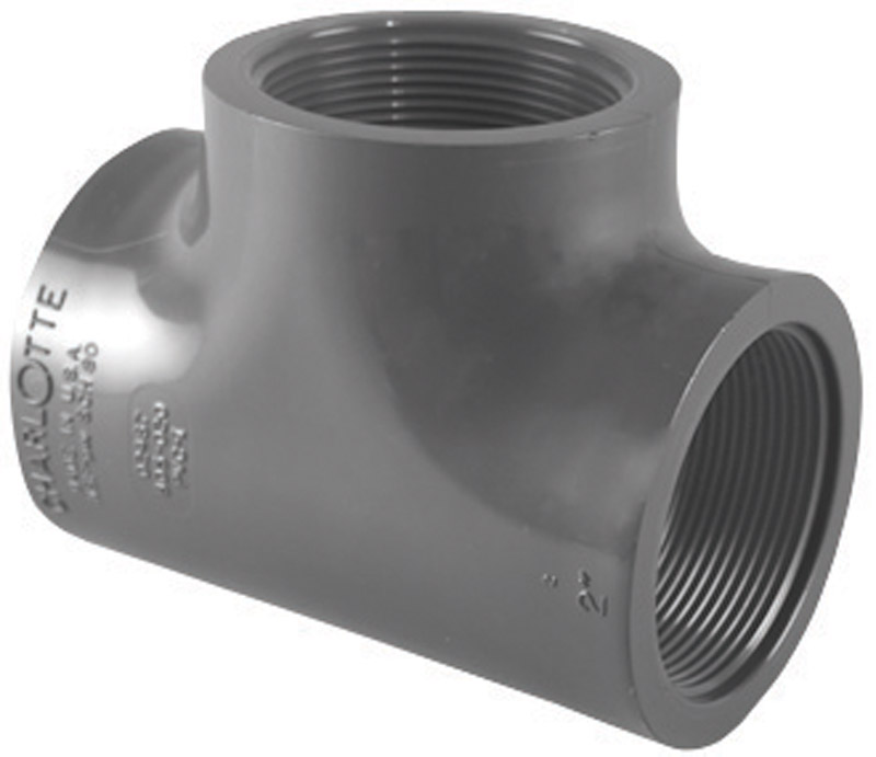 Schedule 80 PVC FPT x FPT x FPT Tee, 2 In.