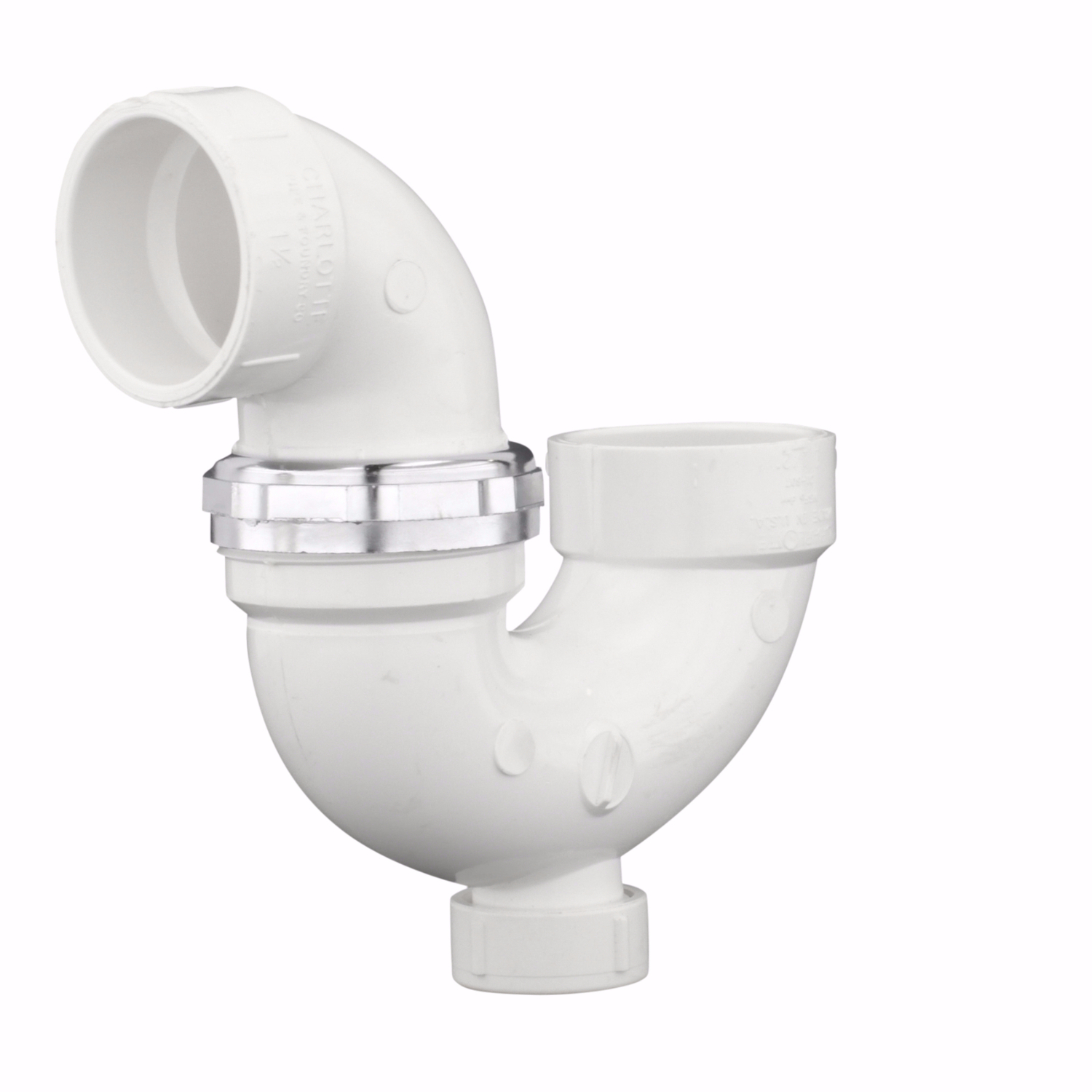 Schedule 40 PVC Adjustable P-Trap With Union & Cleanout, 1-1/2 In.