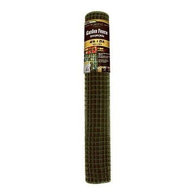Garden Fence, Green Plastic, 3 x 25-Ft.