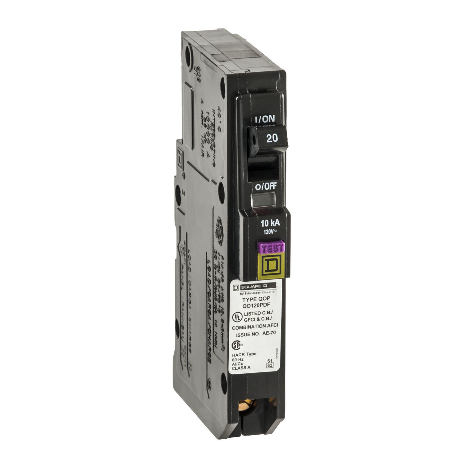 Qo 20 Amp Arc Fault/ground Fault Single Pole Circuit Breaker – Model Qo120pdfc
