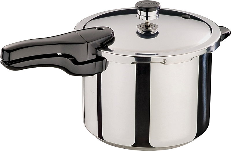 6 Qt. Polished Stainless Steel Pressure Cooker With Cooking Rack And Recipe Book