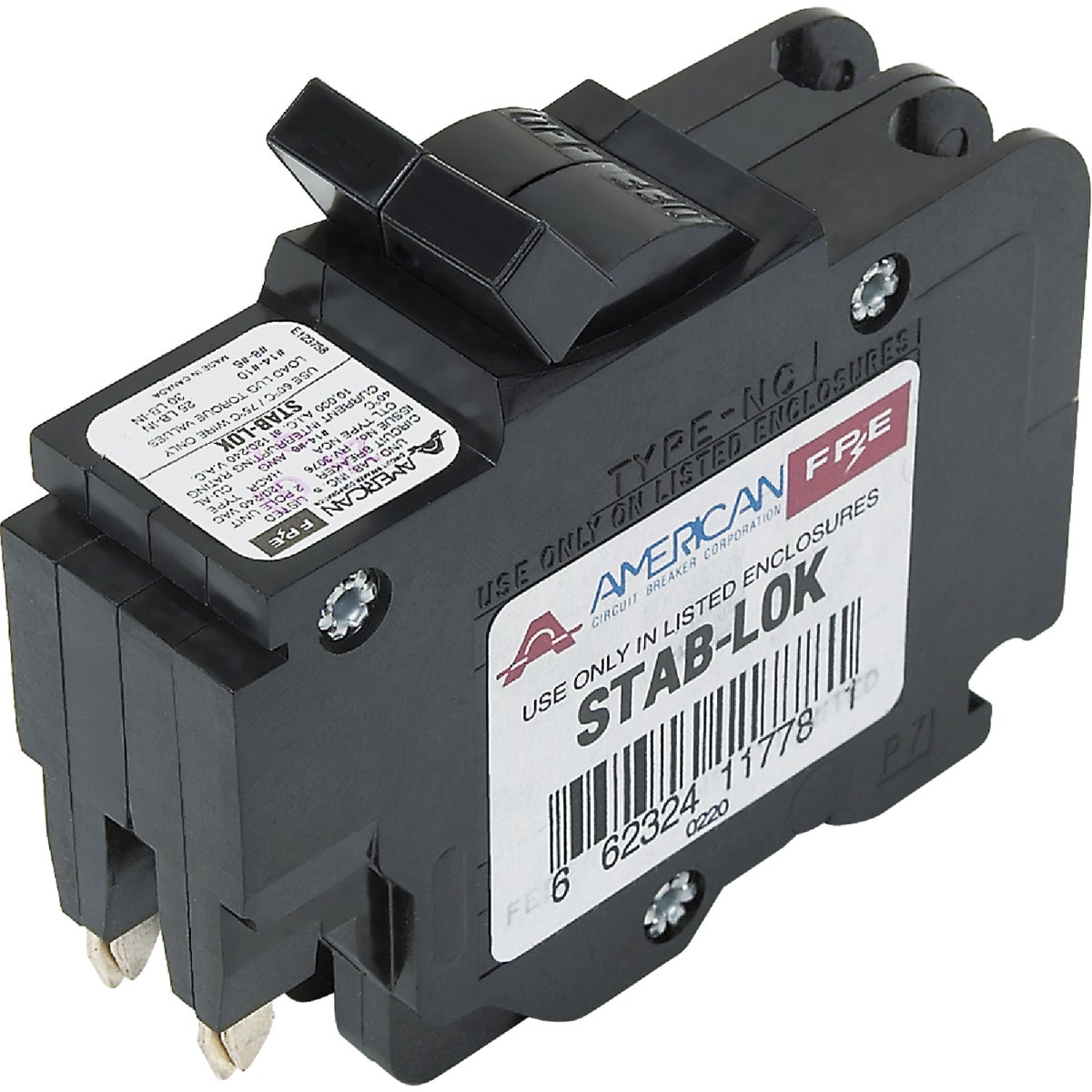 Ubif 20 Amp Standard 2-pole Circuit Breaker, 1 Inch