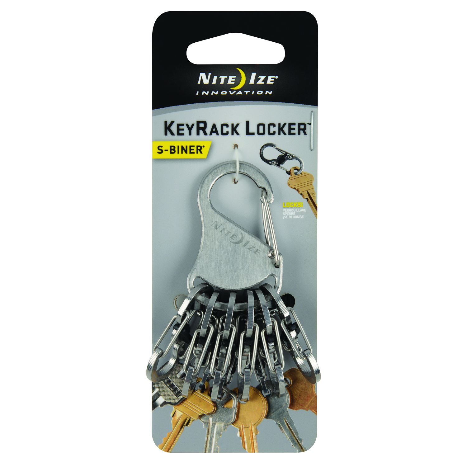 Keyrack Locker Stainless Steel Key Holder With 6 S-biner Microlocks