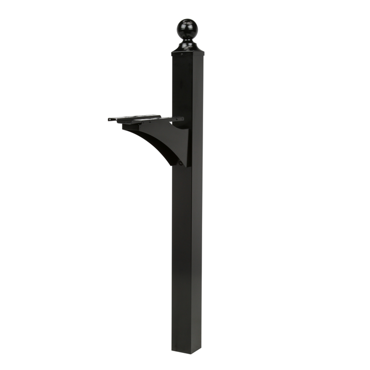 Landover 56.4 In. Black Aluminum/steel Mailbox Post With Decorative Design