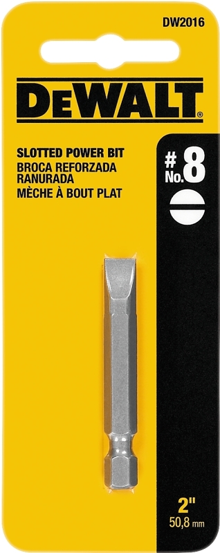 Slotted #8 2 In. Power Screwdriver Bit – Heat-treated Steel