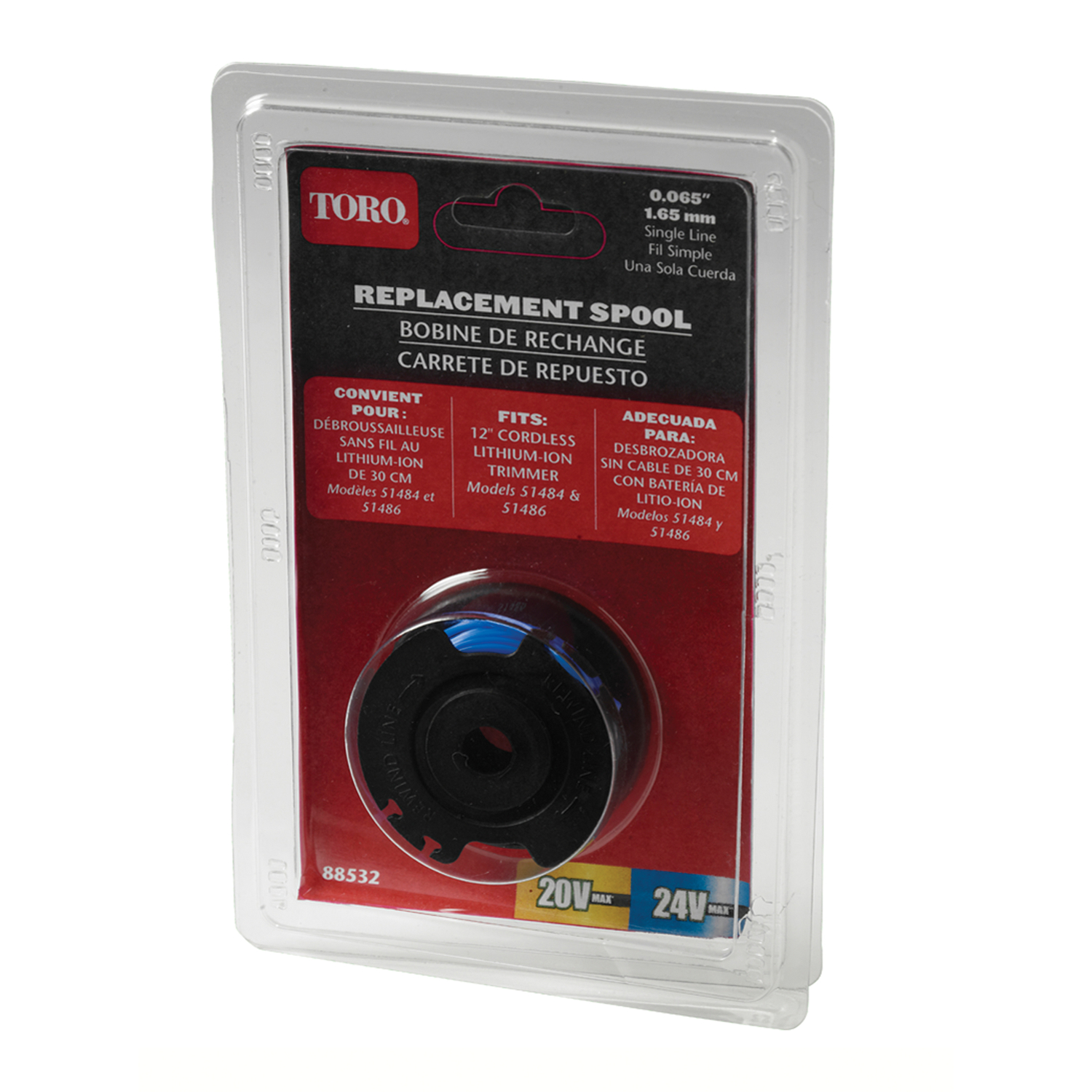 .065 In. D X 12 Ft. L Replacement Line Trimmer Spool For 20v & 24v Trimmers
