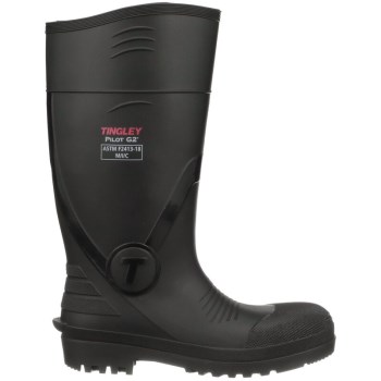 Steel-Toe Boots, Black PVC, 15-In., Men’s Size 13
