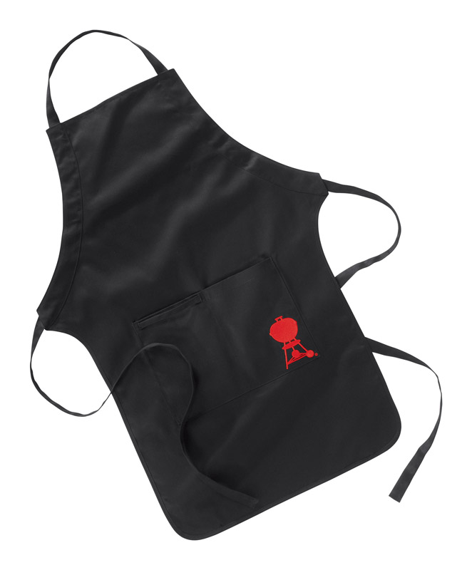 Black Cotton Apron With Red Kettle Embroidery – One Size Fits All