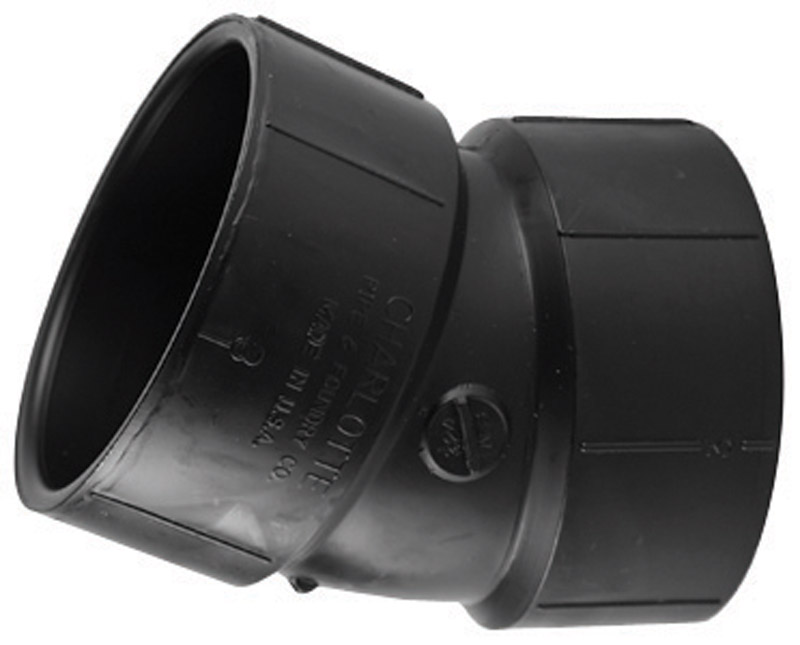 4 In. Hub X Hub 22-1/2 Deg. Abs Elbow For Drain-waste-vent Applications