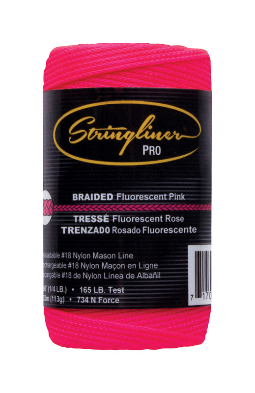 250 Ft. Fluorescent Pink Braided Nylon Mason Line – No. 18