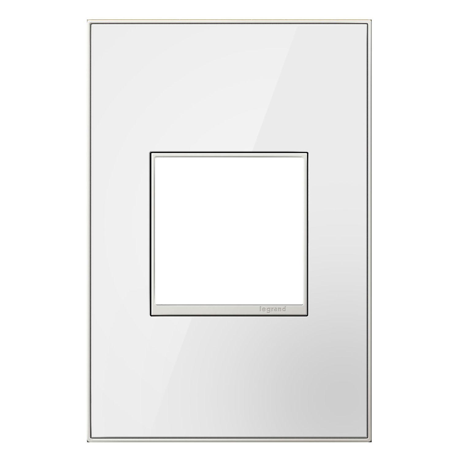 Pass & Seymour Wall Plate, 1-Gang, White Mirror