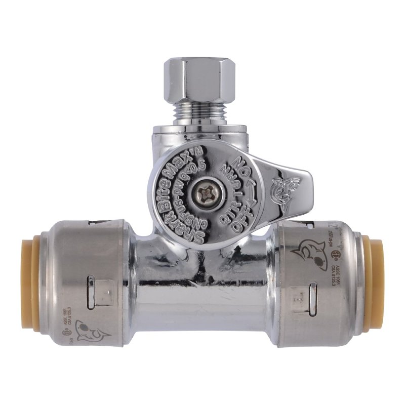 1/2 In. X 1/2 In. X 1/4 In. Push-to-connect Brass Tee Stop