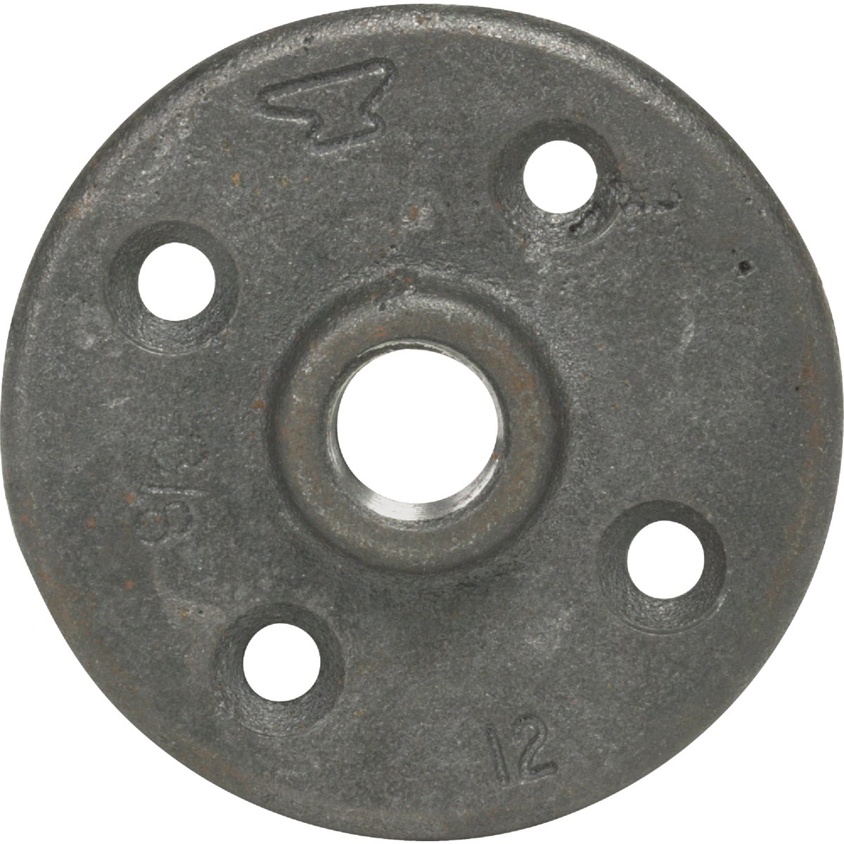 1-1/2 In. X 4-1/4 In. Black Malleable Iron Floor Flange