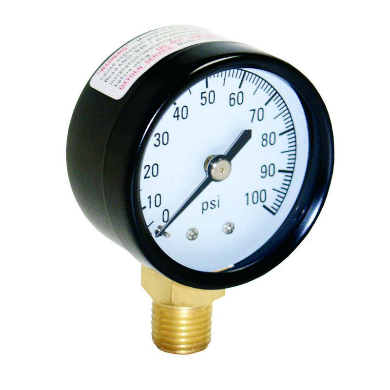 2.18 Inch Stainless Steel Pressure Gauge 100 Psi With Bottom Mount