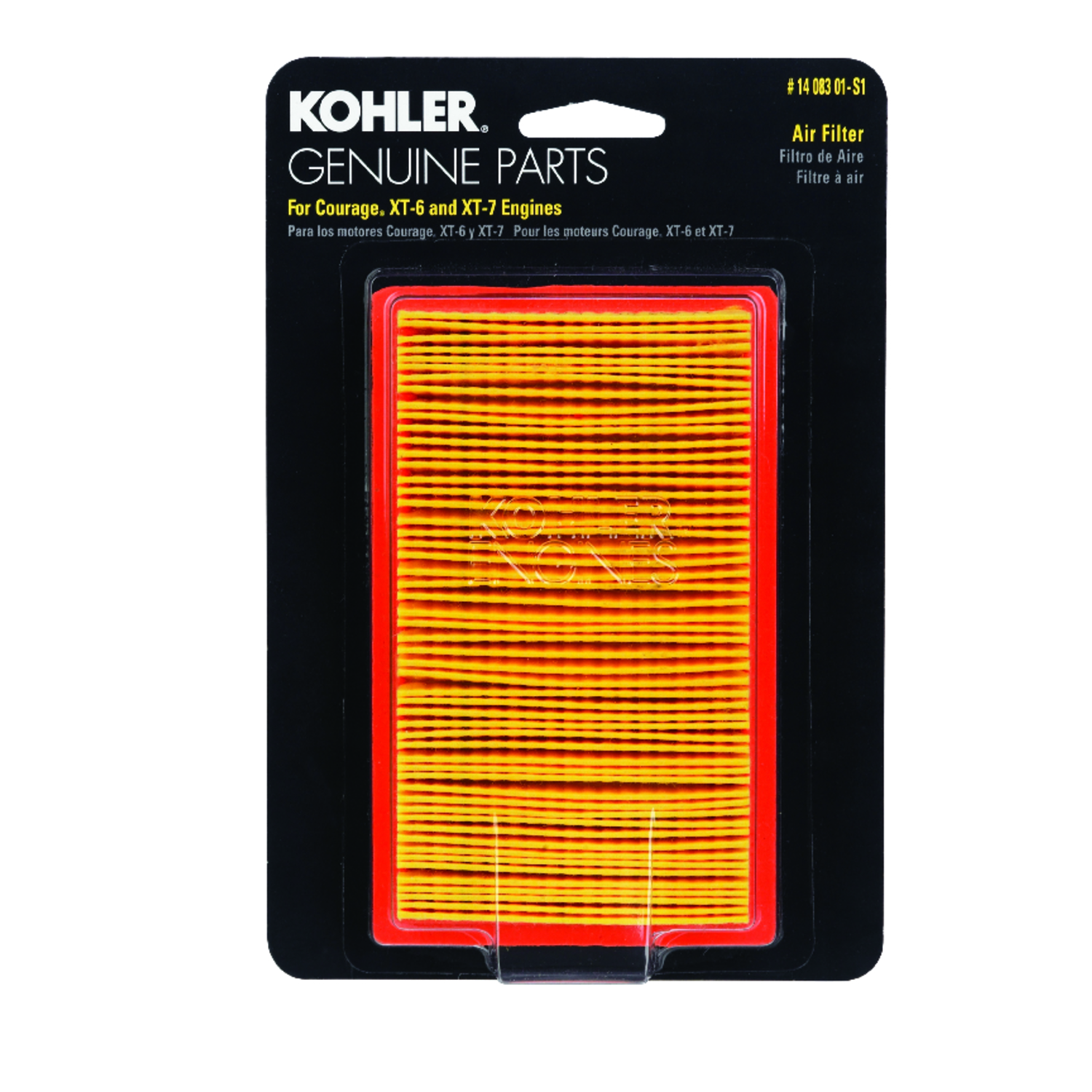 Kohler Air Filter For 3.5 To 4.5 Hp Engines, Model 1408301s1c