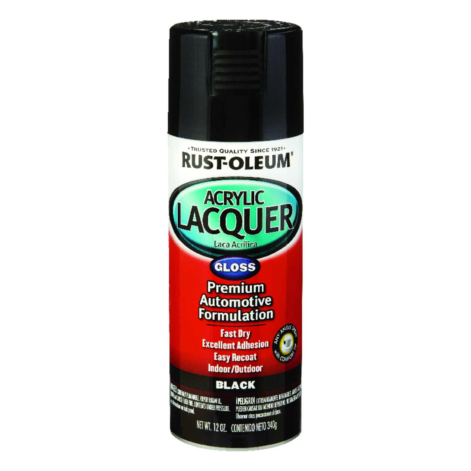 Automotive Lacquer Gloss Black Acrylic Spray Paint 12 Oz – Model 253365