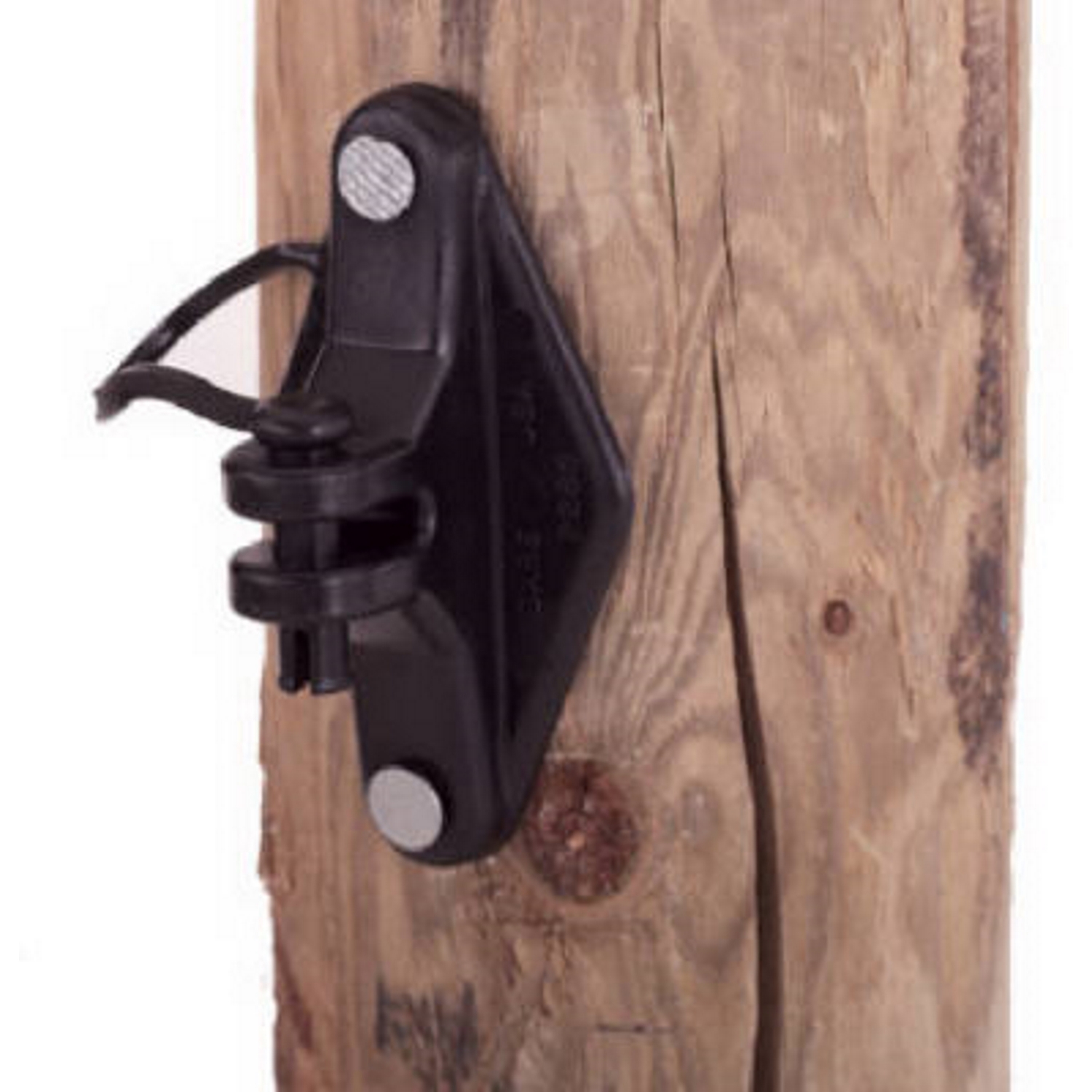 Electric Fence Insulator, Wood Post Pinlock, With Nails, Black, 25-Pk.