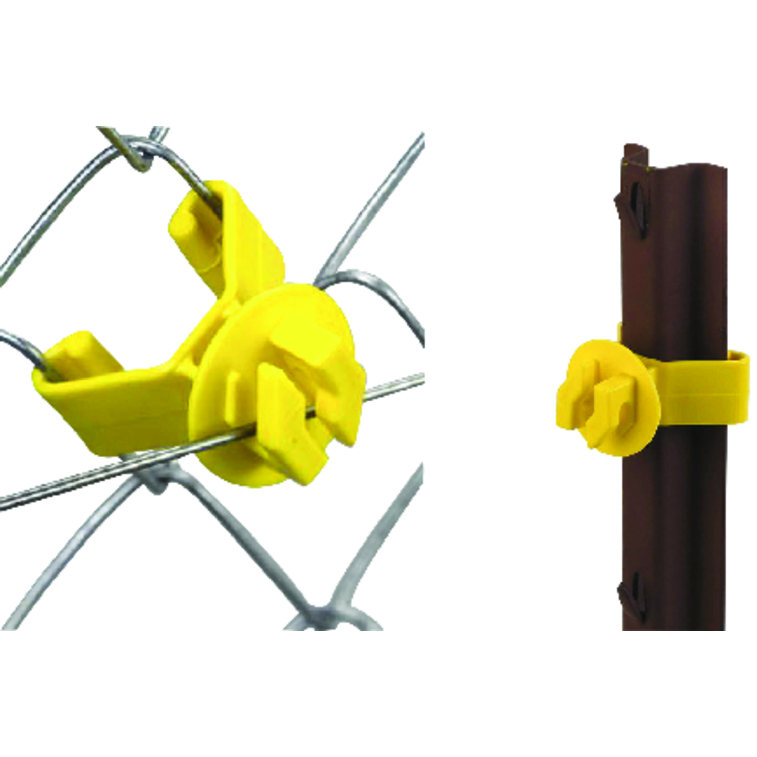 Electric Fencing Insulator, Chain Link and U-Post, Yellow, 25-Pk.