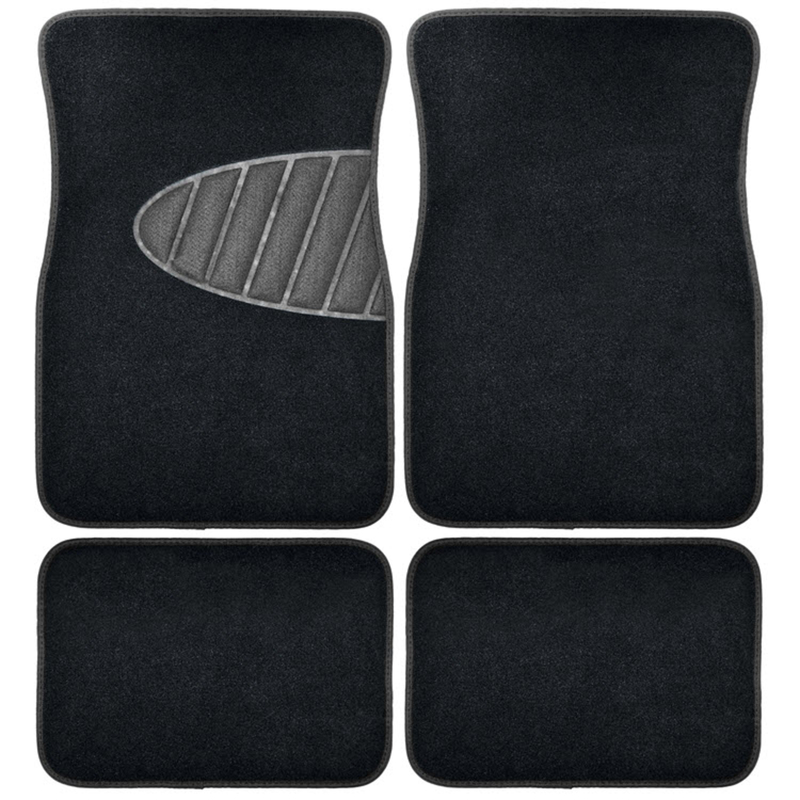 4-Pc. Auto Floor Mat Set, Black Carpet With Heal Pad