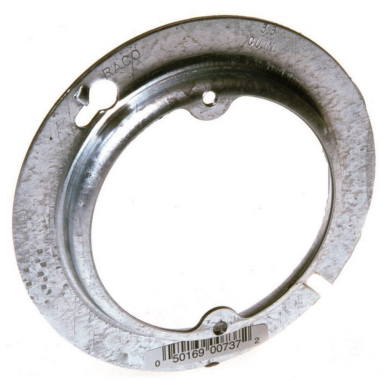 4-inch Open Round Box Cover, Steel, 1/2-inch Raised With Mounting Tab