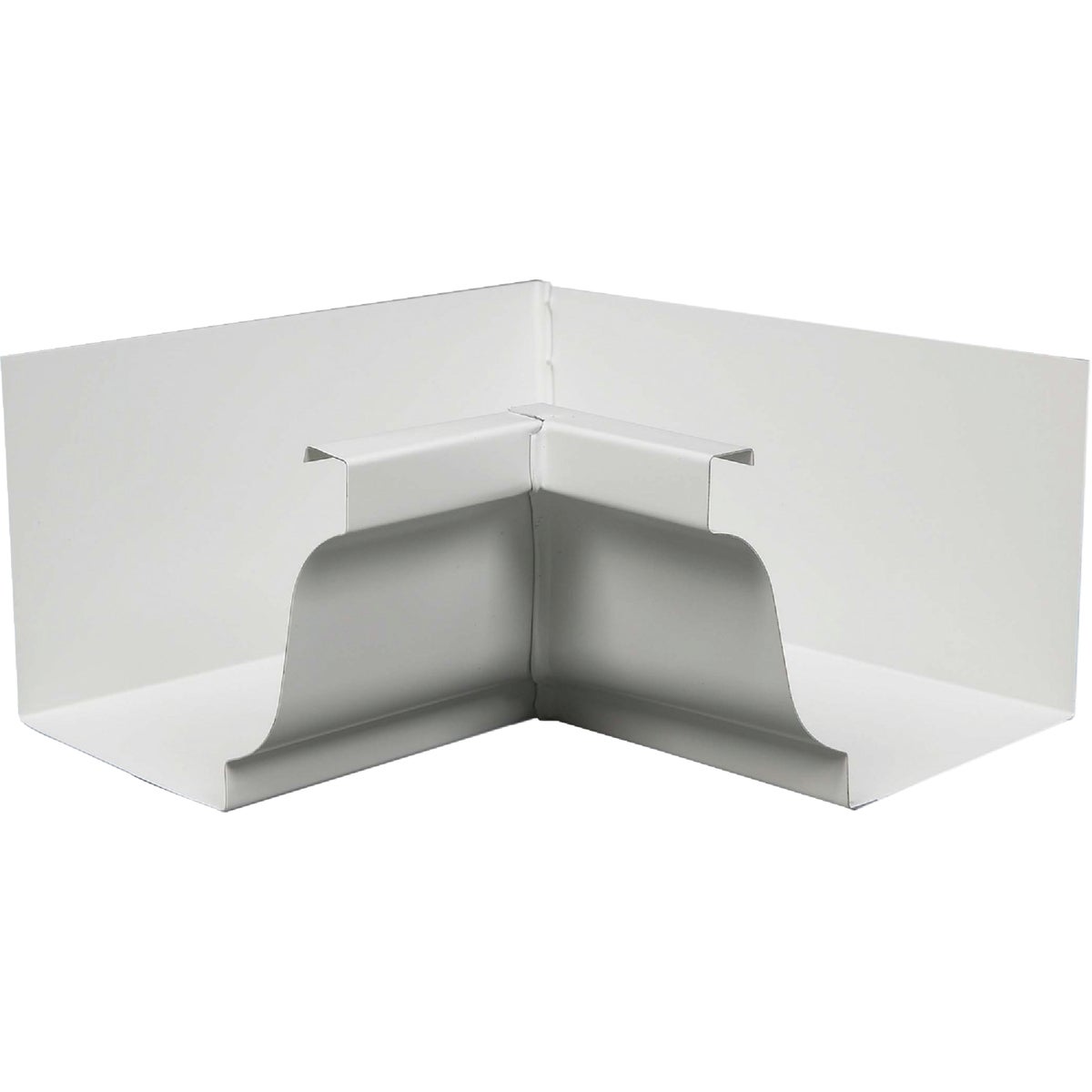 Gutter, Inside Steel Mitre, White, 4 In.
