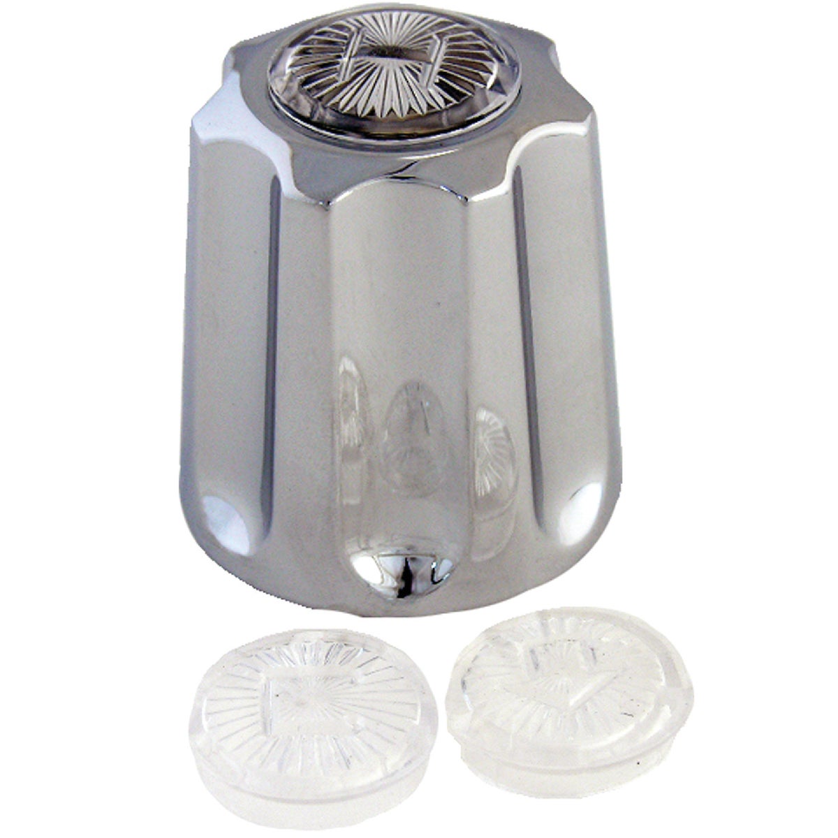 Universal Round Large Tub & Shower Handle Kit – Chrome Metal With Set Screw Adapters