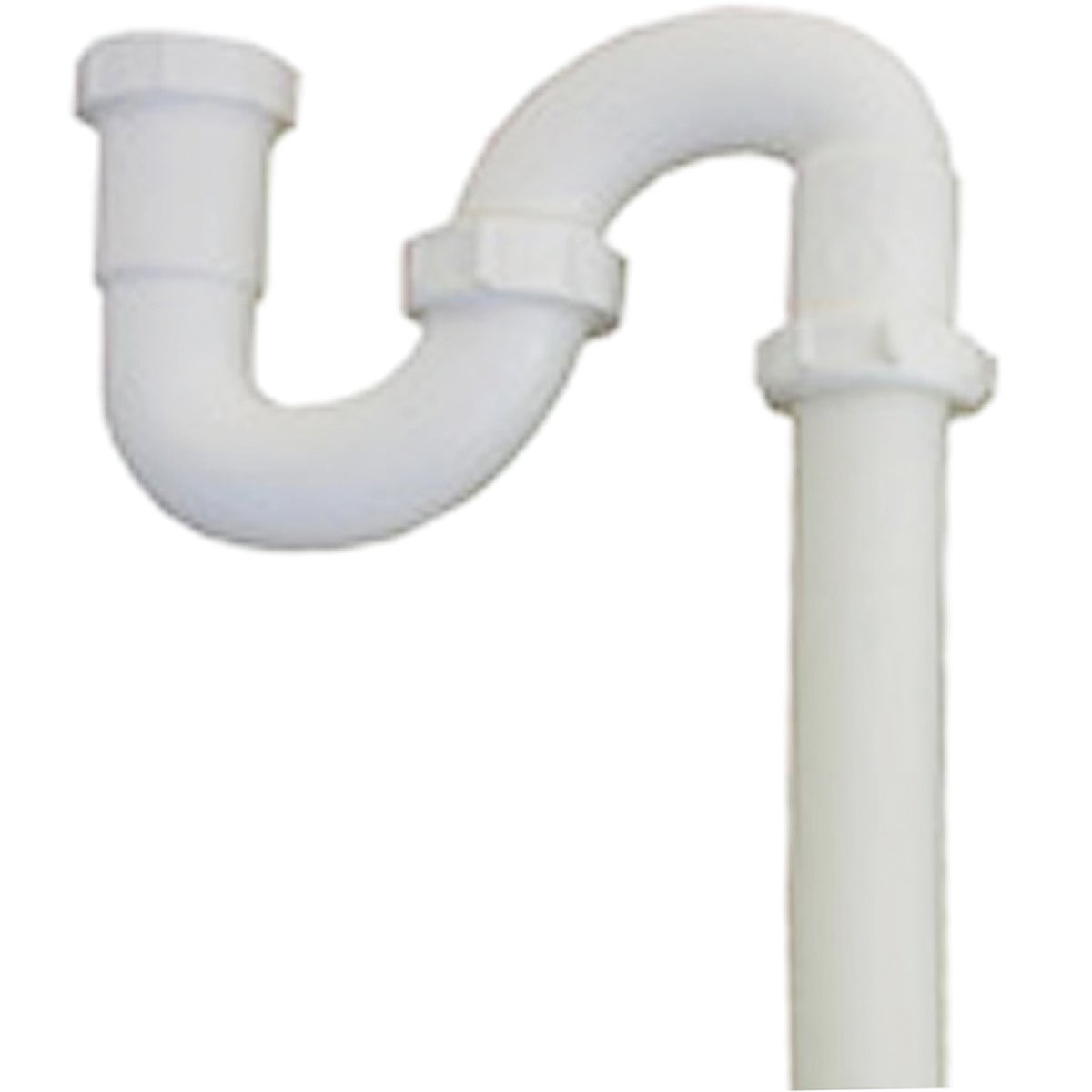 1-1/4 Inch Od White Plastic S-trap With Nuts And Washers