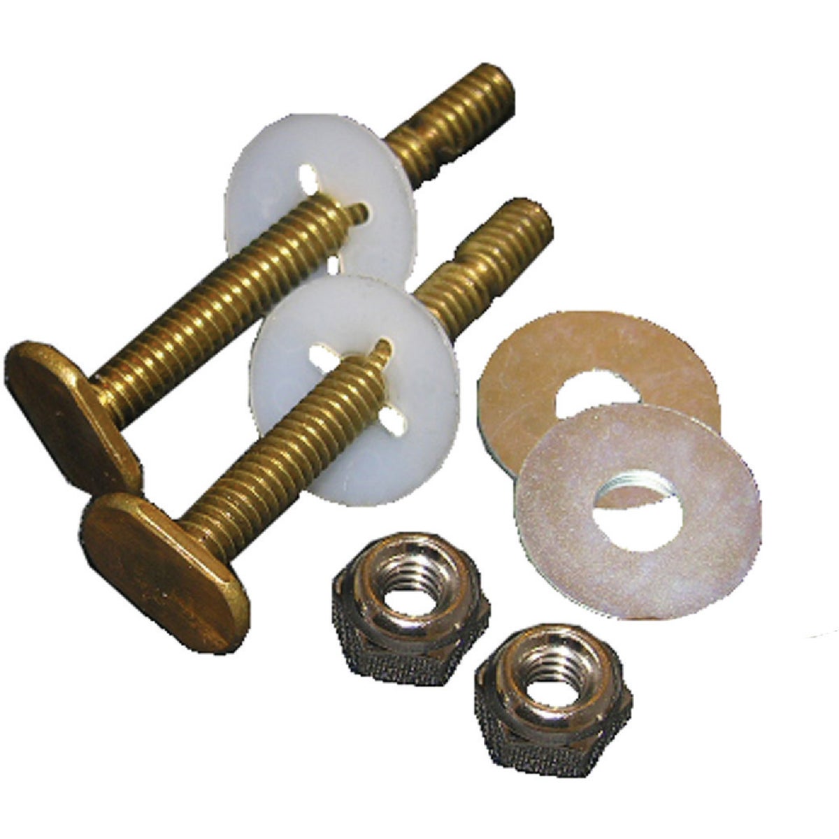 Heavy-duty Brass Toilet Bolt Kit, 5/16 In. X 2-1/4 In., Includes Nuts & Washers