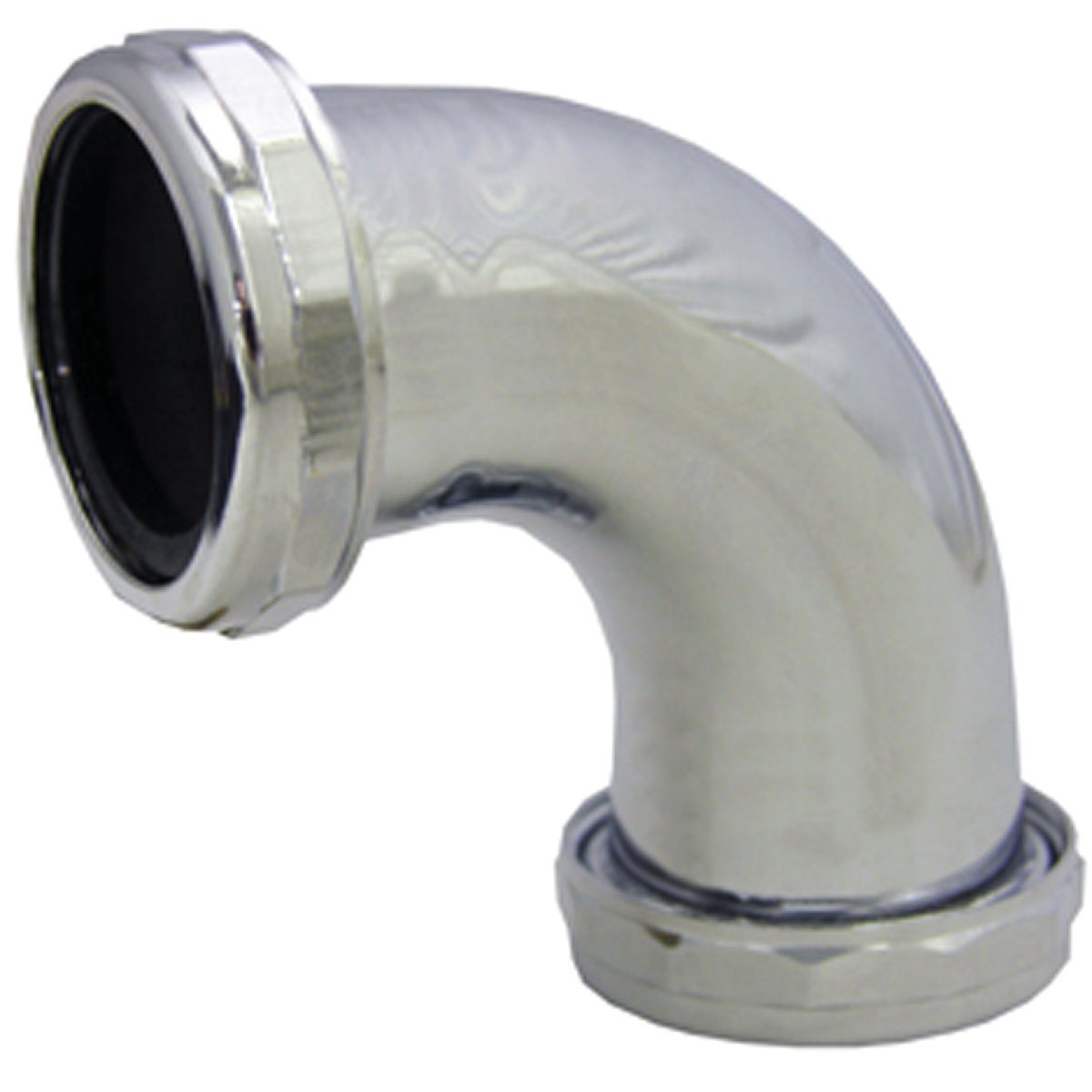 1-1/2 Inch Chrome-plated Brass 90 Degree Double Slip-joint Elbow With Nuts And Washers