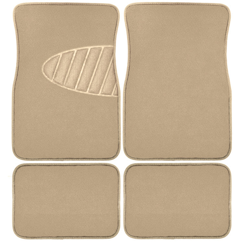 4-Pc. Auto Floor Mat Set, Tan Carpet With Heal Pad