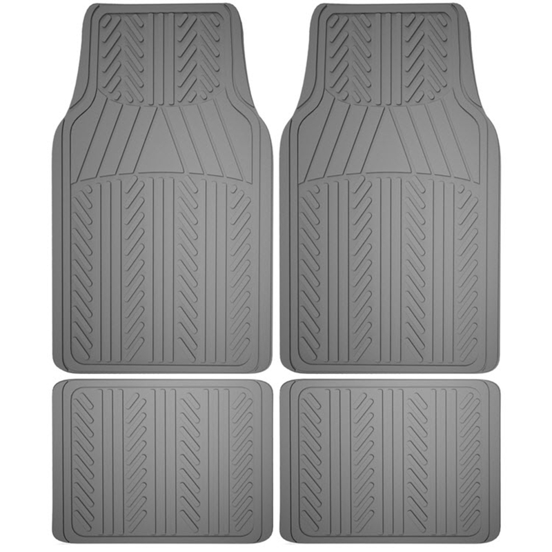 4-Pc. Auto Floor Mat Set, Gray Rubber
