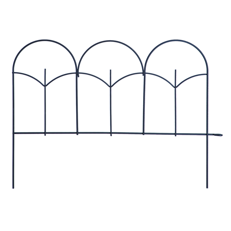 Panacea 18 In. L X 14 In. H Steel Black Triple Arch Finial Fence Section