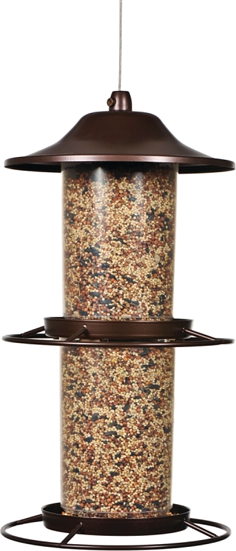 Perky-pet 325s Panorama Bird Feeder, 17 In., 4.5 Lb Capacity, Rustic Brown Finish