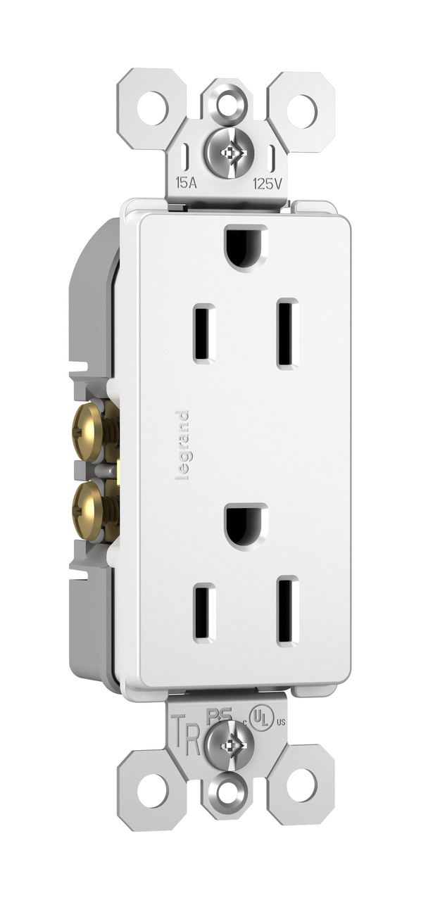 Pass & Seymour Decorator Tamper-resistant Receptacle, 15a, 125v, White