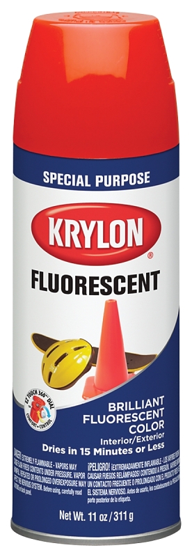 11 Oz. Fluorescent Spray Paint In Red-orange For Maximum Visibility
