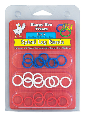 Poultry Spiral Leg Bands, 3 Colors, Size 9, 26-Ct.