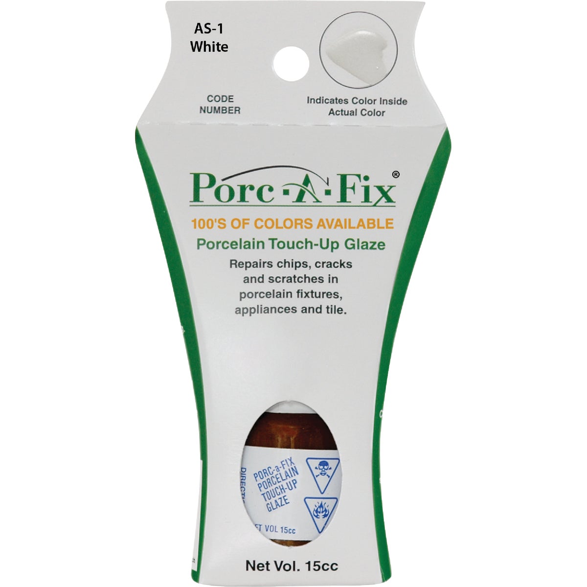 Porc-a-fix American Standard White High Gloss Porcelain Touch-up Paint, 15cc