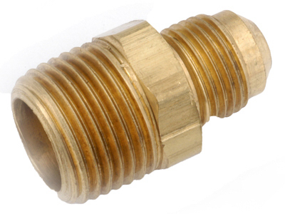 Lead-free Brass Flare Connector, 1/4 X 1/4 Inch Male Iron Pipe Thread