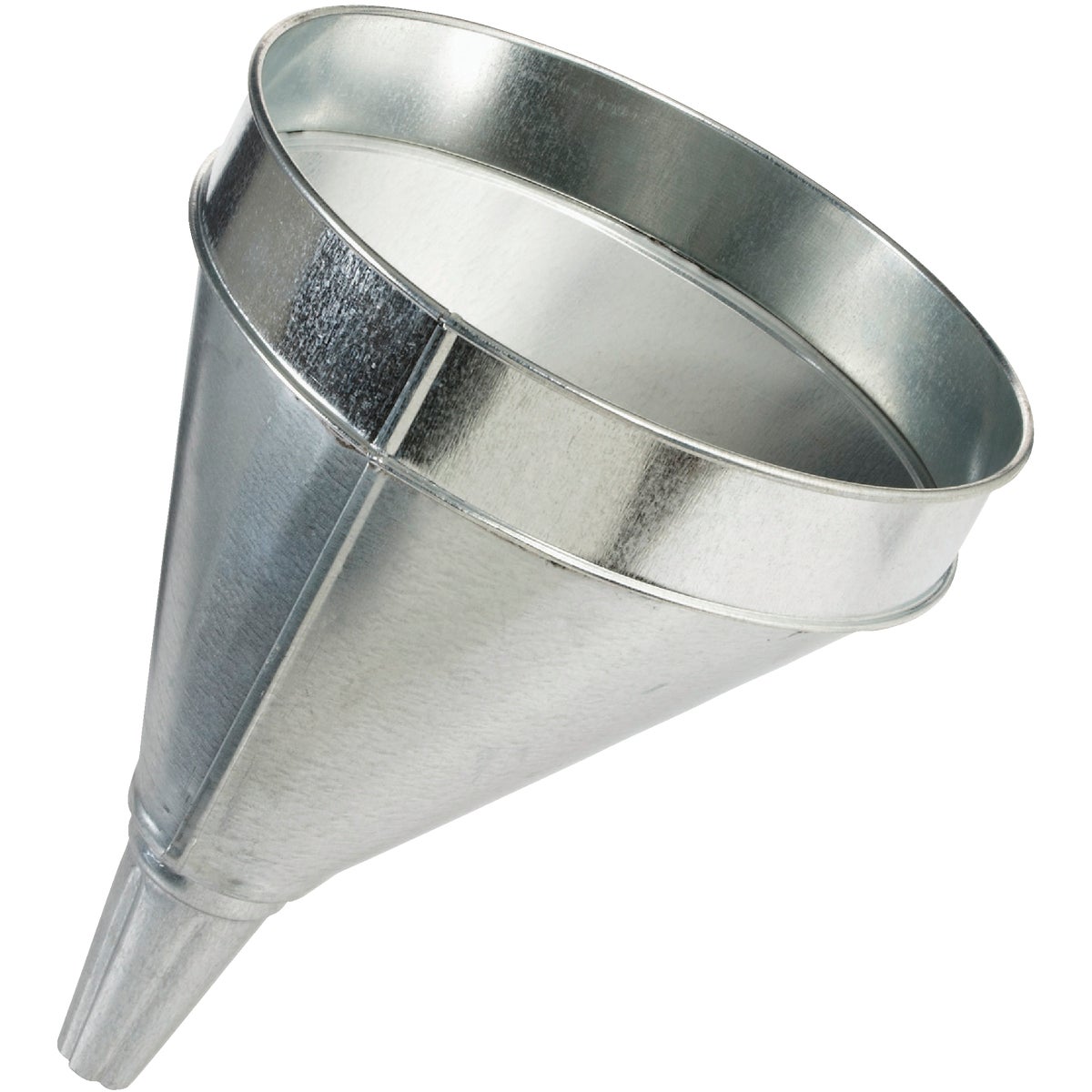 Heavy-duty 6 Quart Galvanized Steel Funnel With Side Spout And Strainer