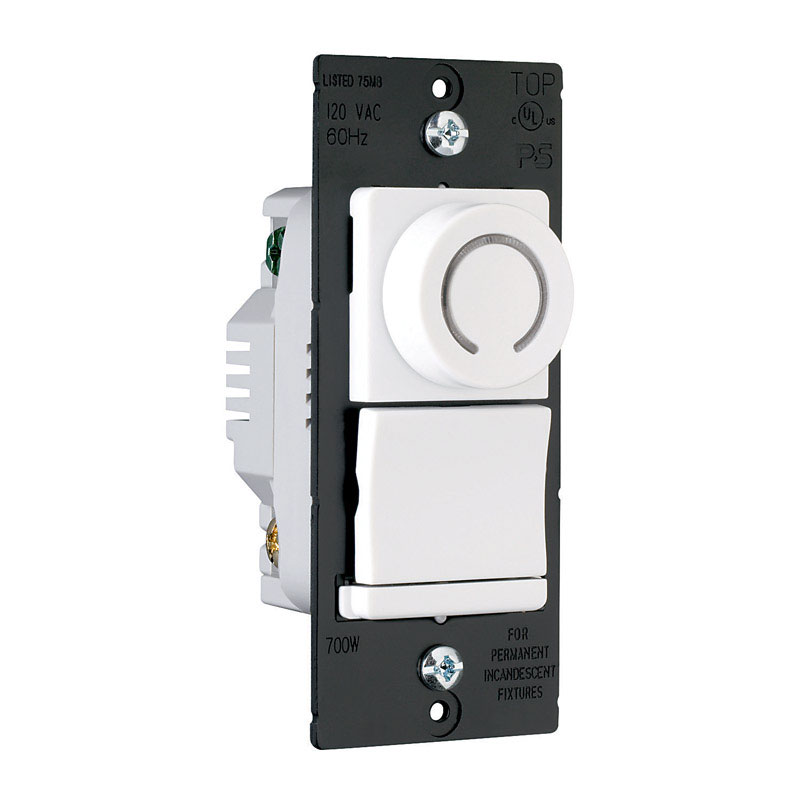Pass & Seymour 3-Way Rotary Dimmer Switch with Pilot Light, Light Almond