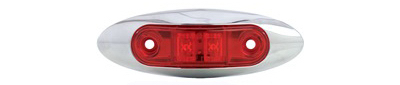 Led Trailer Marker Light, Red, 2.75 X 3/4-inch, Chrome Cover