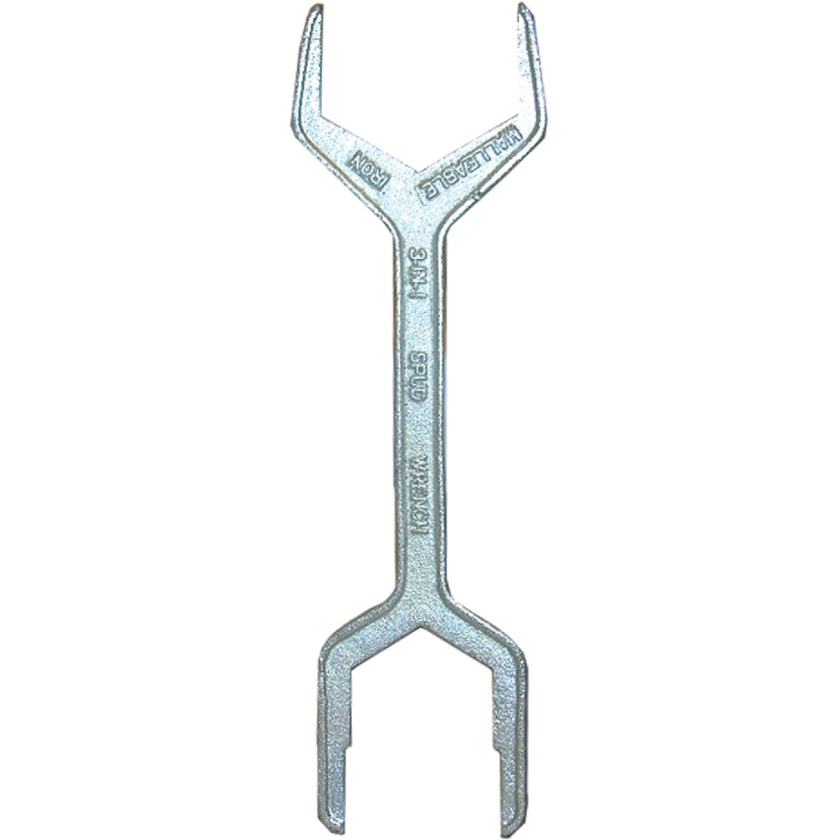 11.75 In. Die Cast Bright Plated Plumber’s Wrench – 4-in-1 Spud Nut Tool