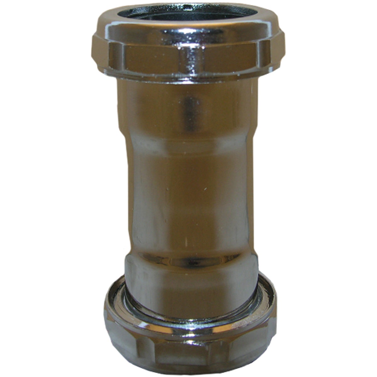 1-1/4 Inch Chrome-plated Brass Double Slip Joint Coupling With Washers And Nuts