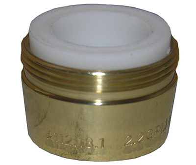 1.8 Gpm Polished Brass Dual Thread Aerator, 55/64 In. Male Connection