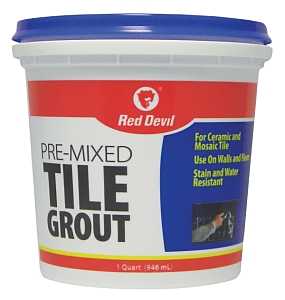Pre-mixed Tile Grout, 1 Quart, Acrylic Latex, Water Resistant