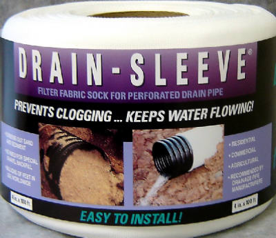 4 Inch X 10 Foot Fabric Drain Guard Sock