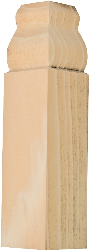 Inside Base Trim Block Moulding, Pine, 6.5 X 1.1 X 1.1-inch, Model Ibtb-52