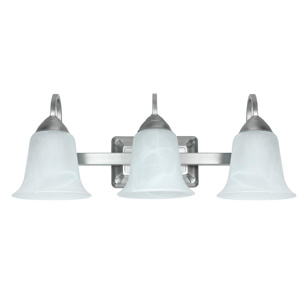 3-light Led Vanity Light Fixture, Brushed Nickel, 26-watt, 3000k